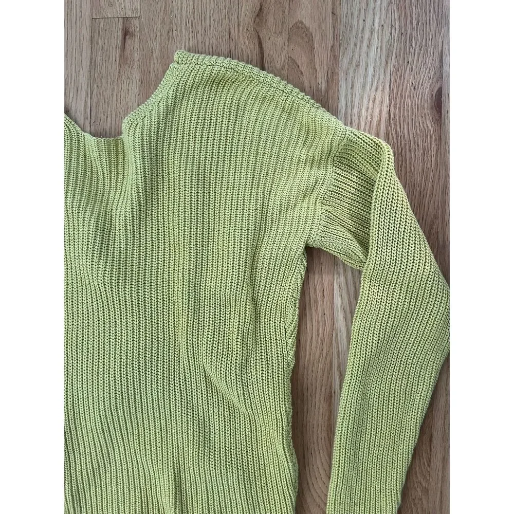 Loft Bright Avocado Tie Back Sweater‎ Medium